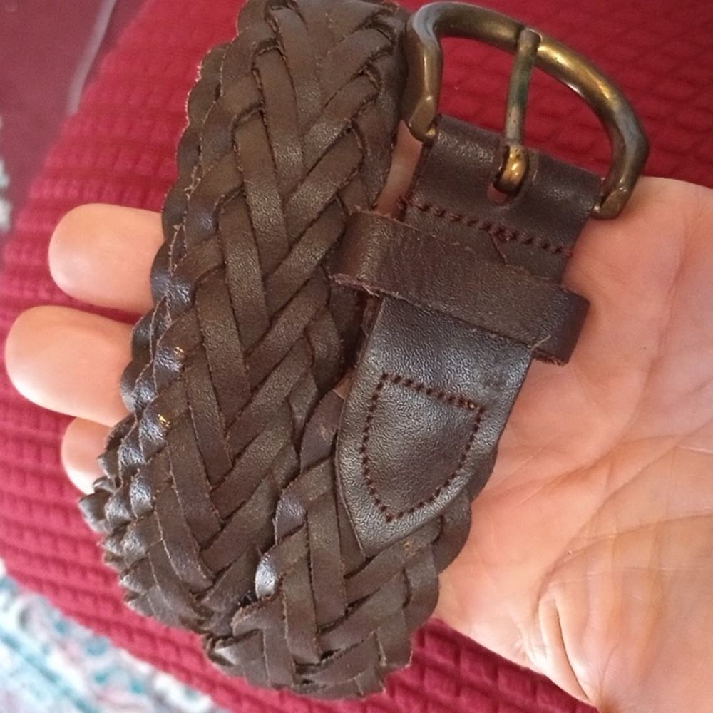 Brown leather belt 34